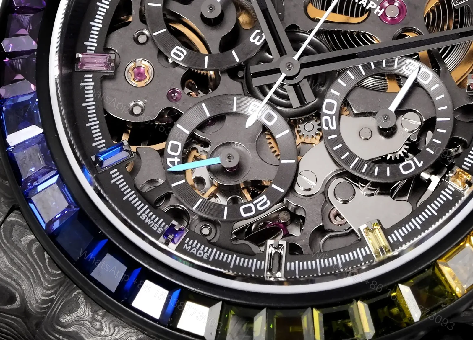 View 5 of Rolex Daytona DiW Carbon Rainbow Skeleton Replica Watch 116500LN-DiW-RAINBOW