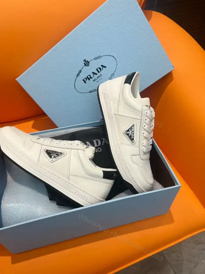 View 5 of PRADA DOWNTOWN LEATHER SNEAKERS IN WHITE – PRD010