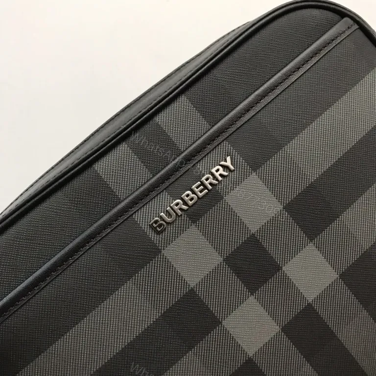 View 5 of Charcoal Plaid Crossbody: Leather Trim, Modern Carryall