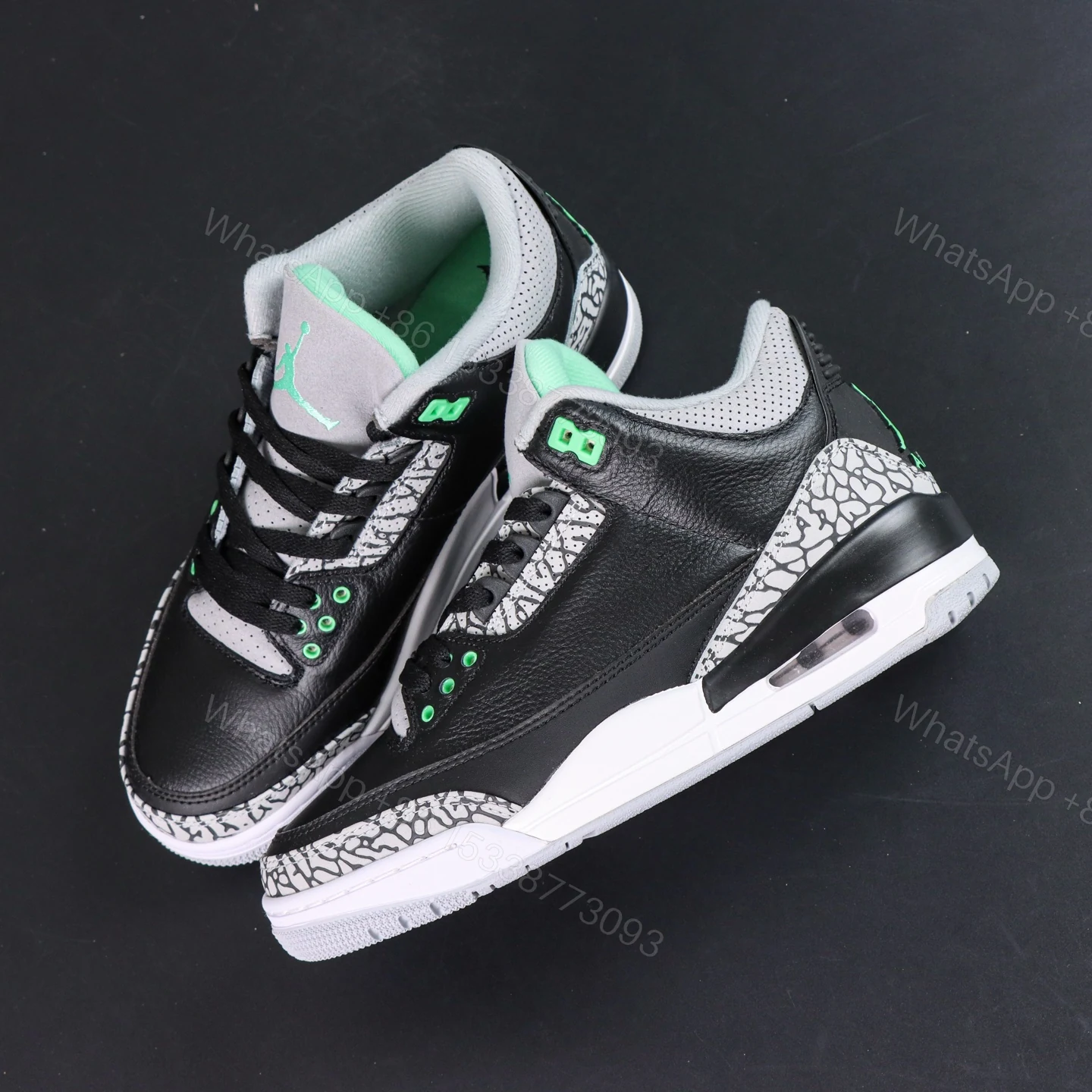 View 8 of Air Jordan 3 Retro Green Glow Replica