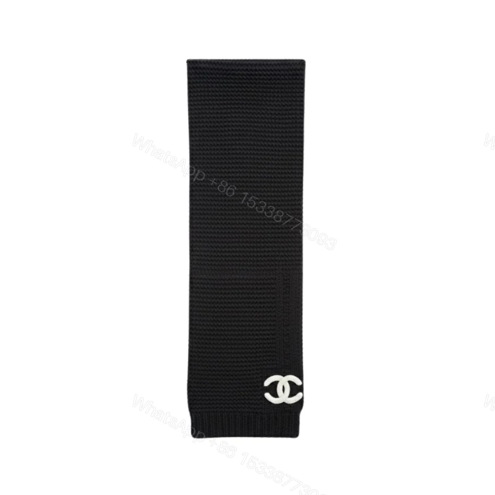 Chanel Cashmere Knit Scarve Black — view 1