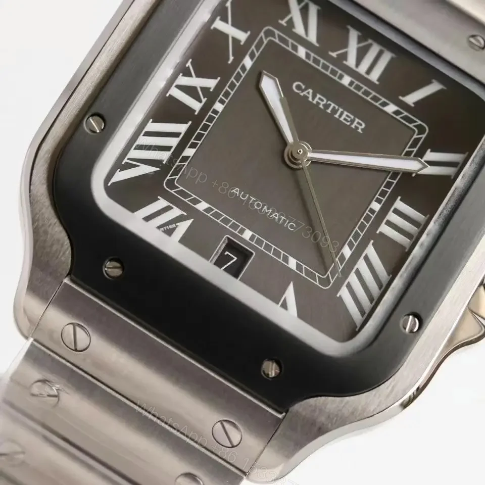 View 4 of Cartier super clone Santos Brown Dial Steel Bracelet Premium 40MM RG-CARTIER-SANTOS-BRN-STL-40