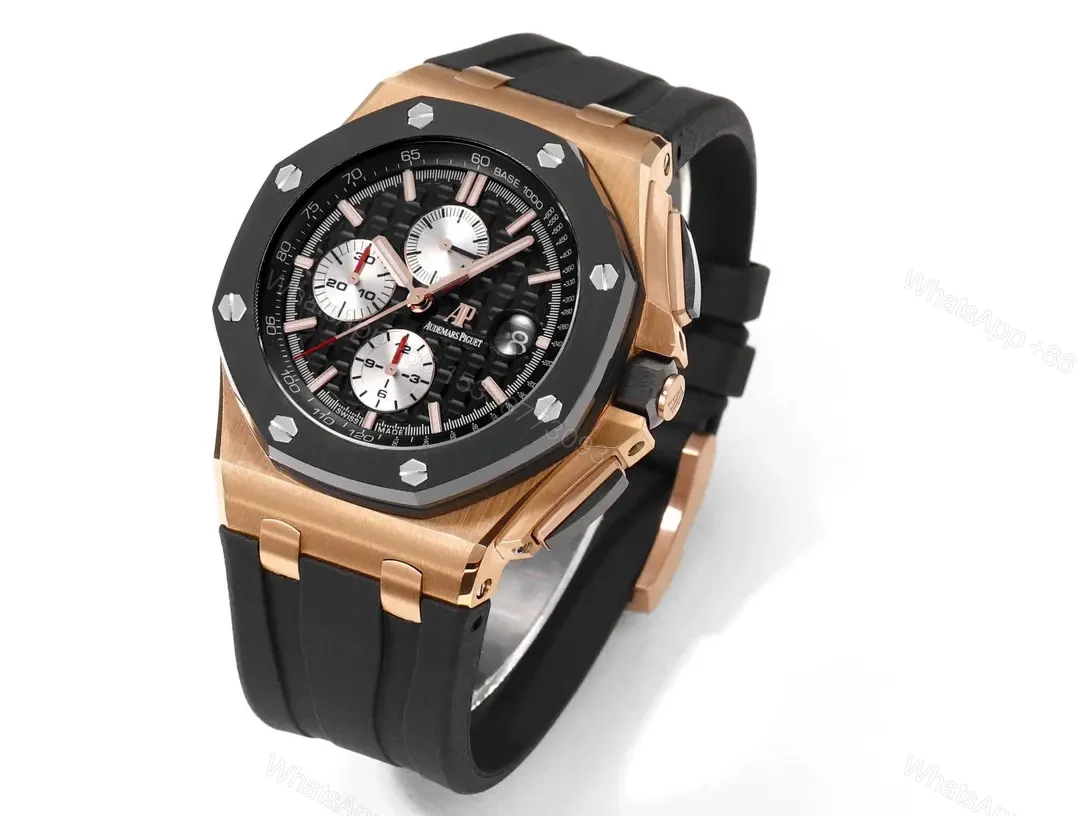 View 2 of JF Factory Audemars Piguet Royal Oak Offshore Rose Gold Black Ceramic Chronograph Watch