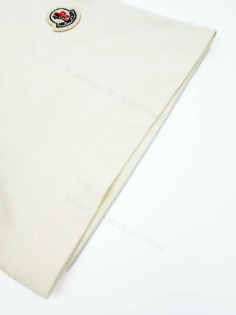 View 5 of Off-White Cream Short-Sleeve Crew-Neck Tee with Chest Emblem