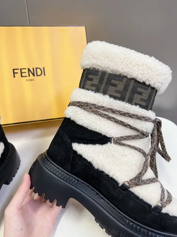 View 3 of Luxury Fendi-Influence Ankle Boot: Textured Leather, Bold Silhouette