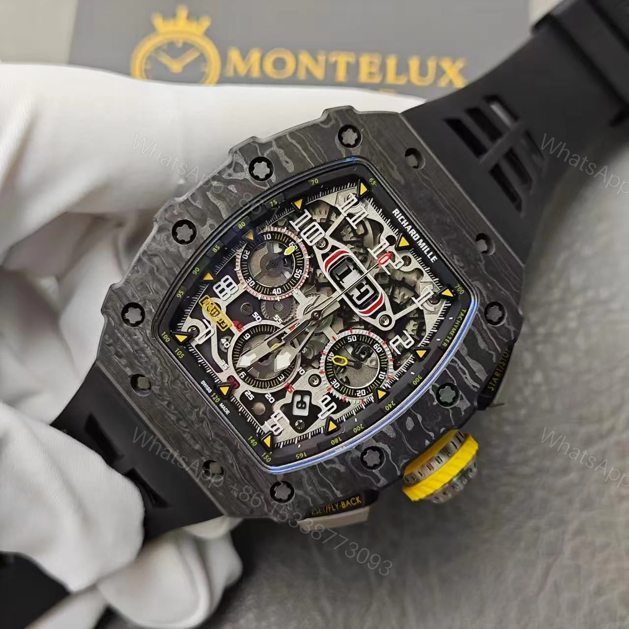 View 14 of Replica Richard Mille RM 11-03 Skeleton Dial Carbon Fiber Case Swiss Movement