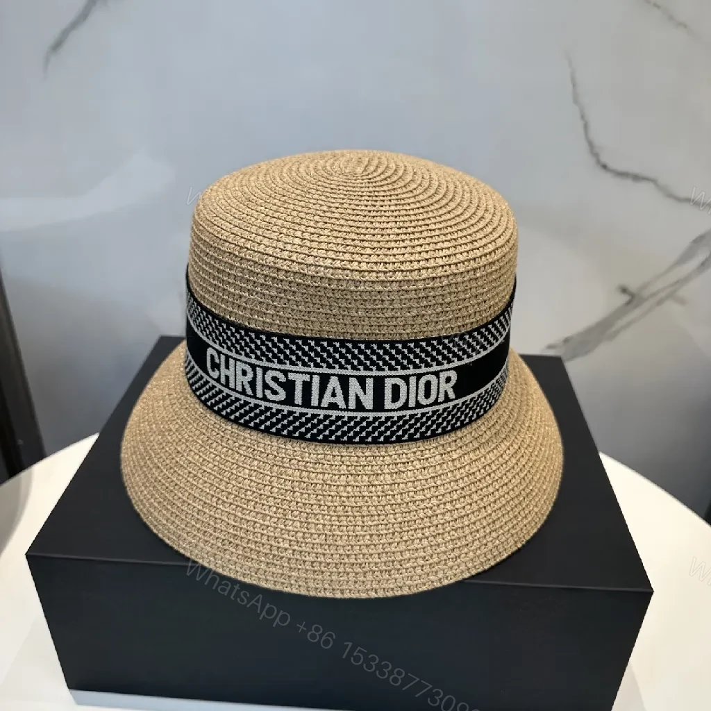 View 4 of Natural Straw Hat with Designer Band, Sun-Brim Style