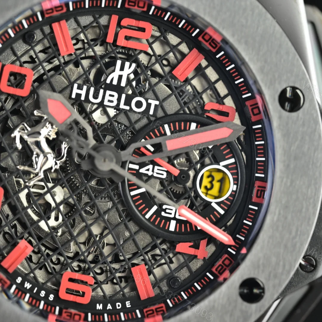View 4 of Hublot Big Bang Ferrari Replica 45MM Premium Titanium Black Rubber Strap Edition RG-HUBLOT-FERRARI-F4-45