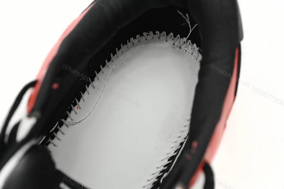 View 10 of OFF-WHITE Out Of Office OOO Low Tops Black White Red OMIA189S23LEA0012510