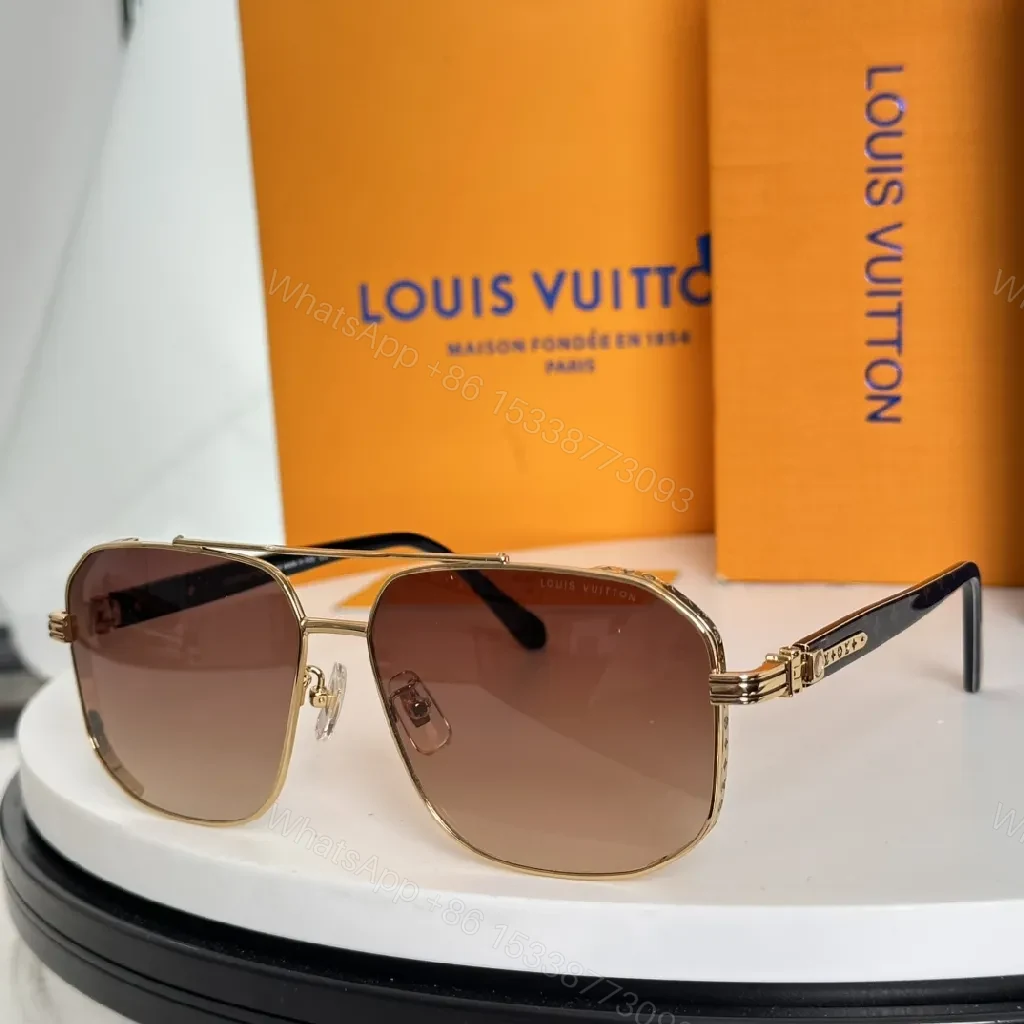 View 7 of Gold-Tone Monogram Luxe Sunglasses: Modern Comfort Delight