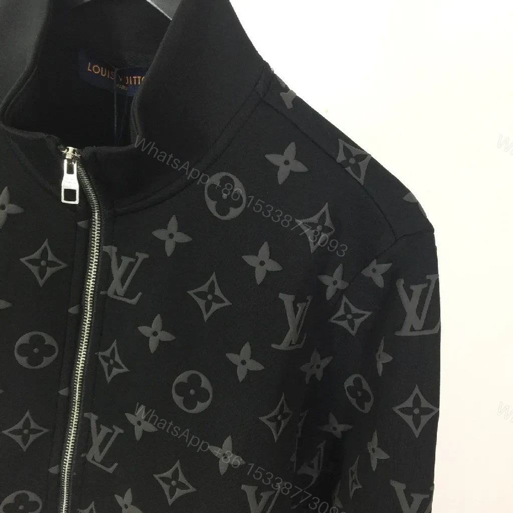 View 3 of Monogrammed Classic Zip Jacket: Timeless Luxury Everyday Wear