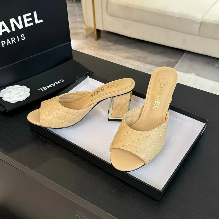 View 7 of Soft-Tone Quilted Slides: Premium Leather, Open-Toe, Comfort