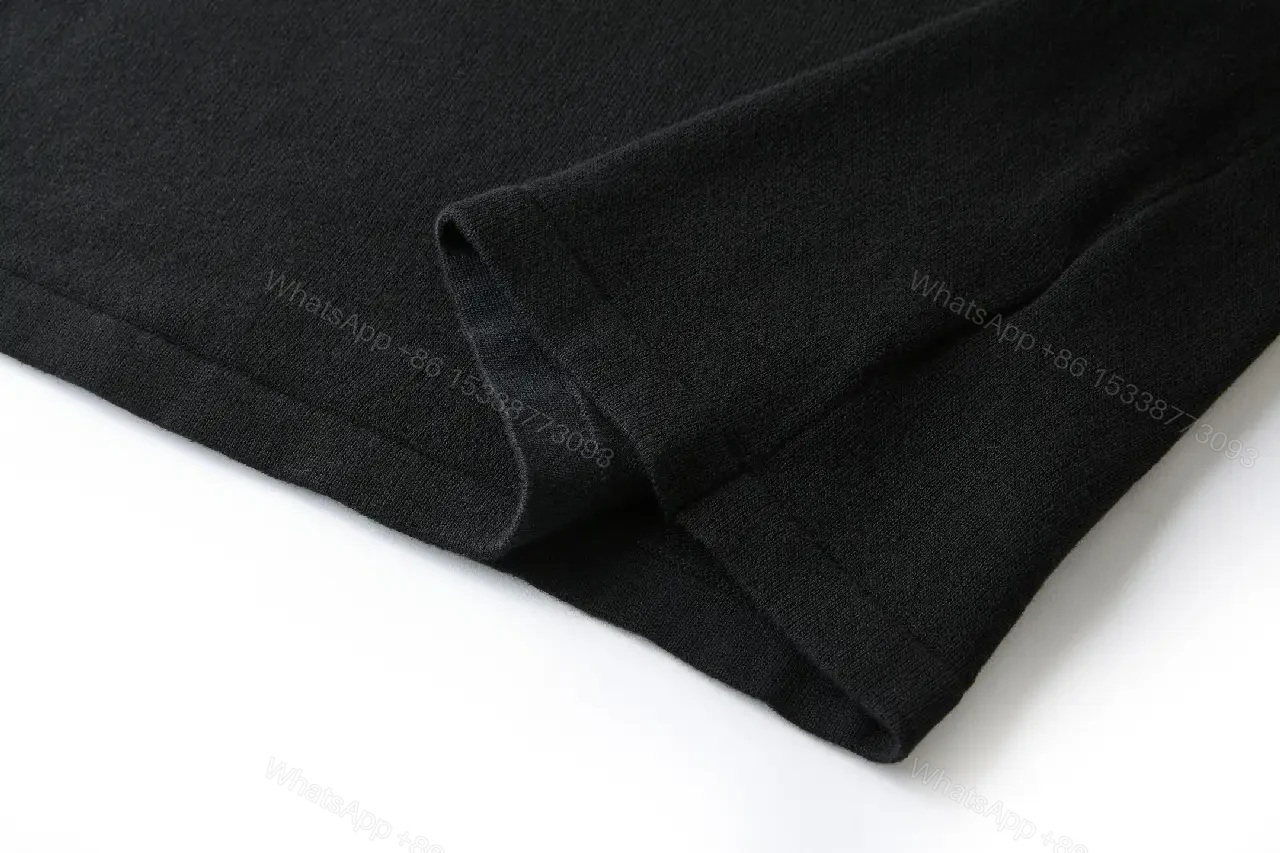 View 2 of Polished Polo Tee: Black Knit with Gold Crest Polo Shirt