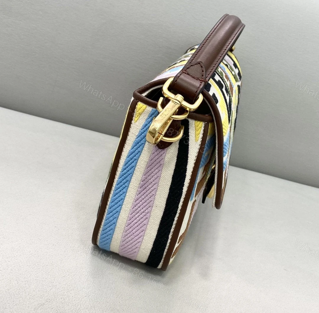 View 5 of Fendi FF Vertigo Canvas Baguette Bag 8BR600 Multiple colors