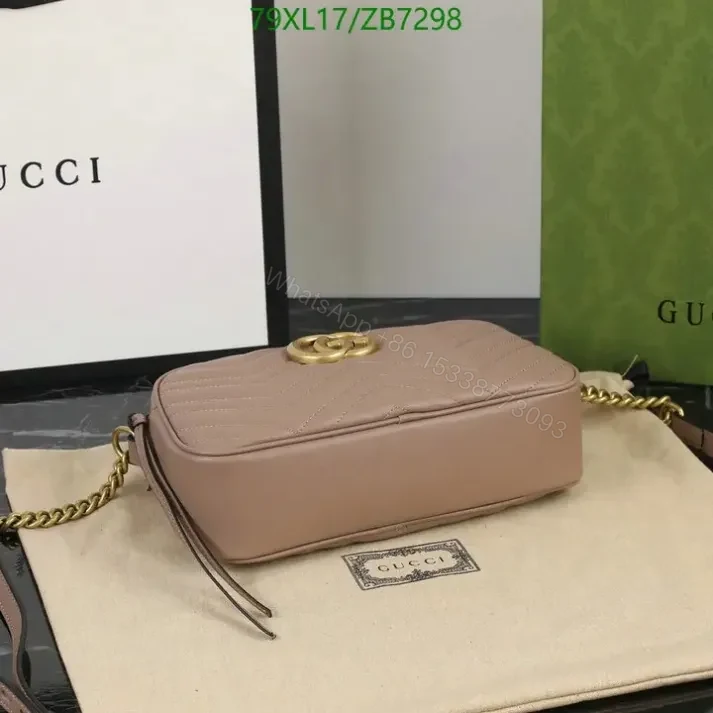 View 2 of Fake Gucci Small GG Beige Marmont Shoulder Bag ZB72988