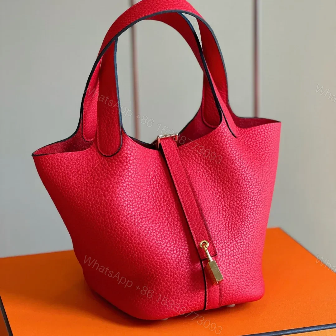 HN 18 Pink Togo Leather Gold Hardware — view 1