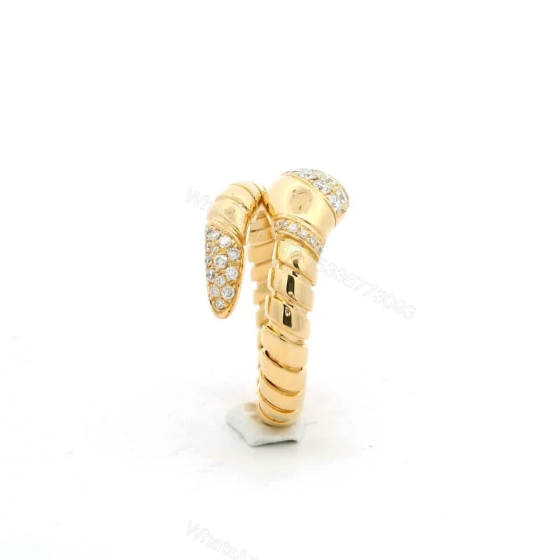 View 2 of 18K Yellow Gold Bvlgari Serpenti Tubogas Ring