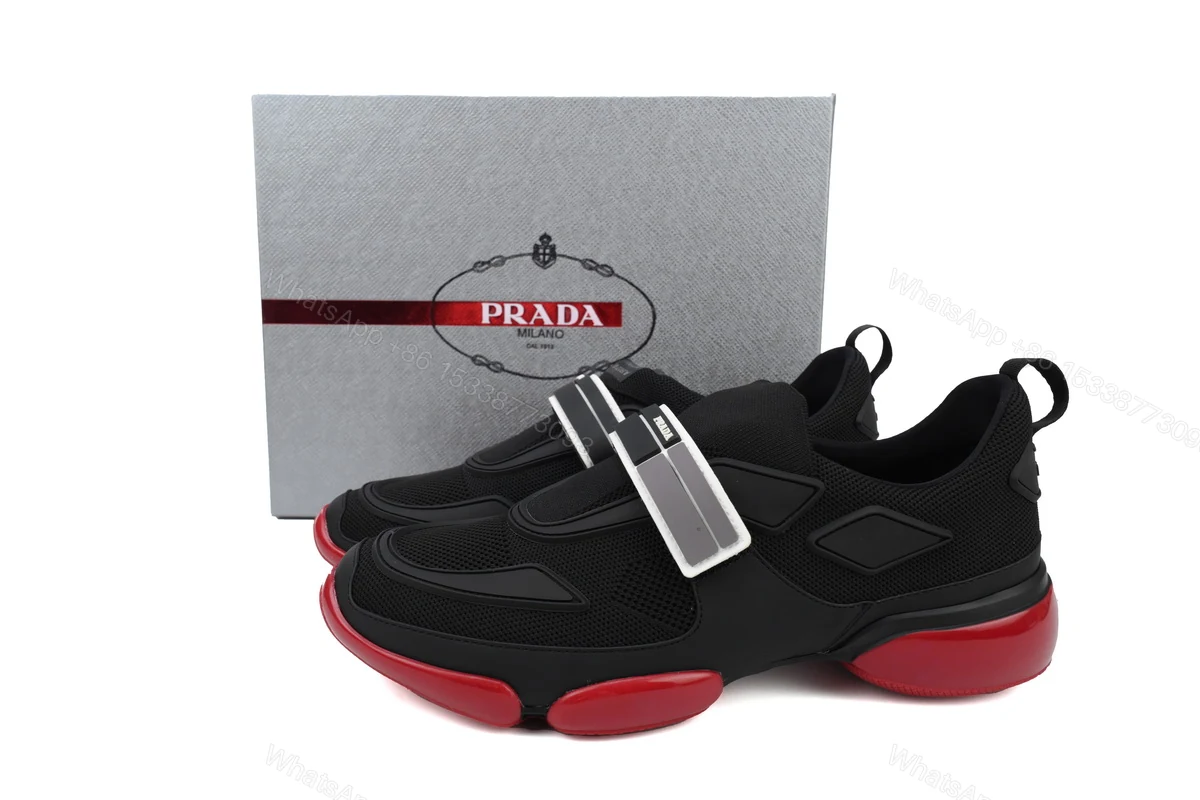 Prada Cloudbust Velcro sneakers Black and Red — view 2