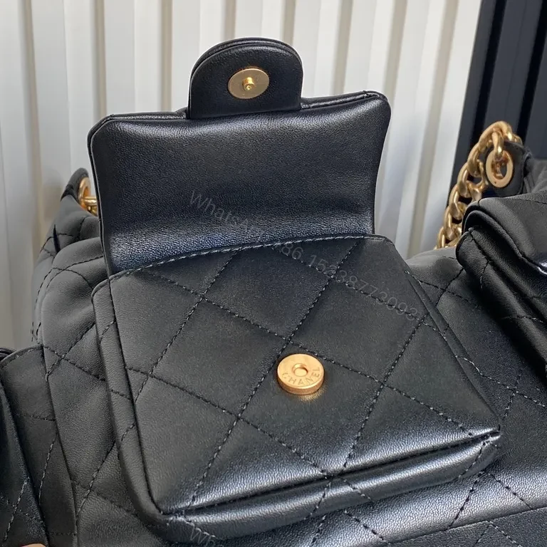 View 3 of Chic Quilted Crossbody: Gold Chain Luxe Everyday Carry