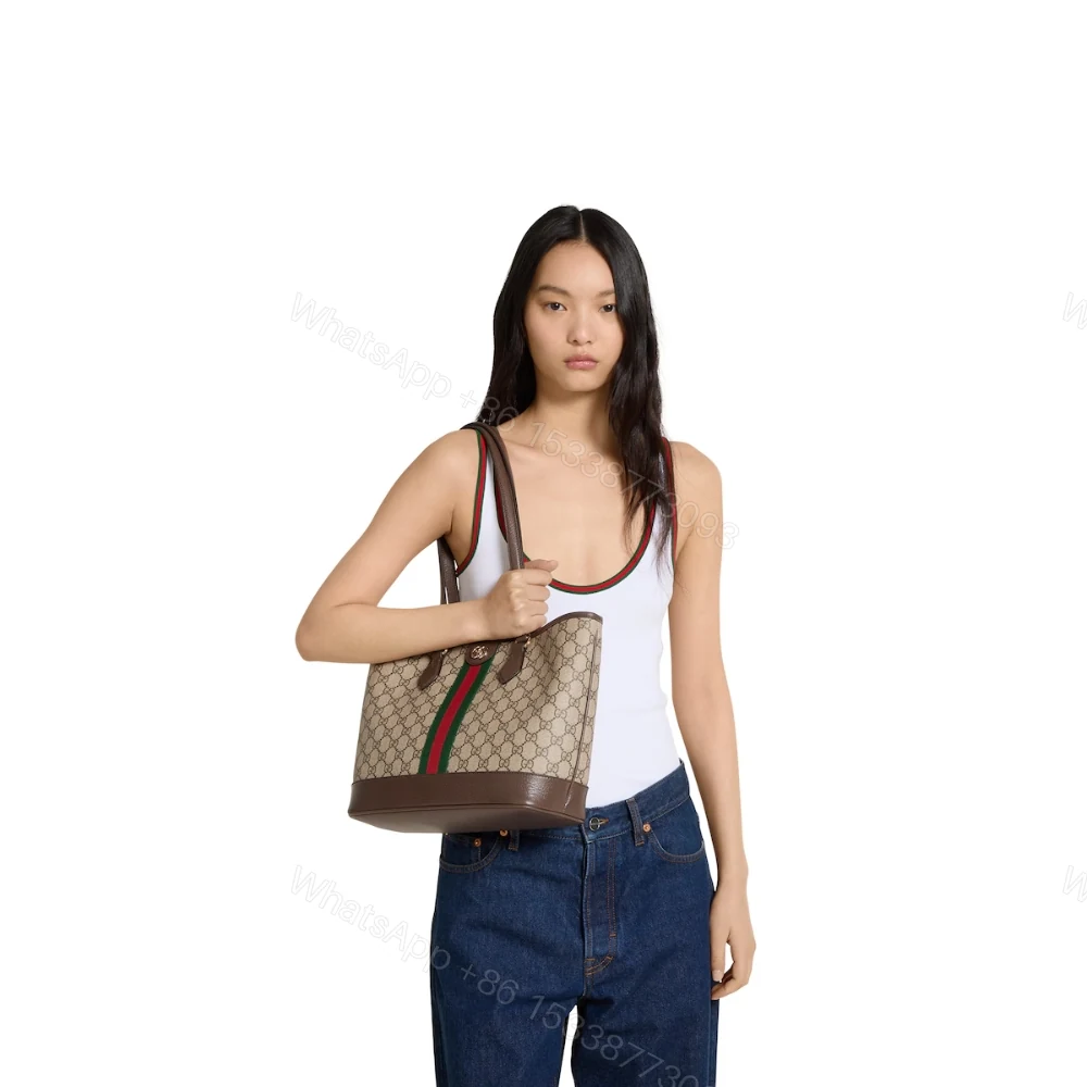 View 8 of Gucci Ophidia Small Tote Bag Beige And Ebony GG 25Cm