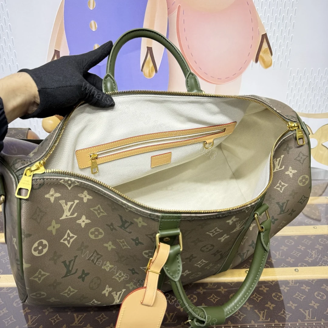 View 6 of Louis Vuitton Keepall Bandoulière Khaki Green Monogram