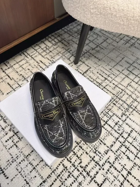 View 2 of Textured Luxe Loafers - Dior Detailing - All-Day Comfort Shoes