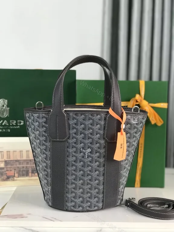 View 2 of Goyard-Inspired Bucket Tote: Structured Luxury Everyday Bag