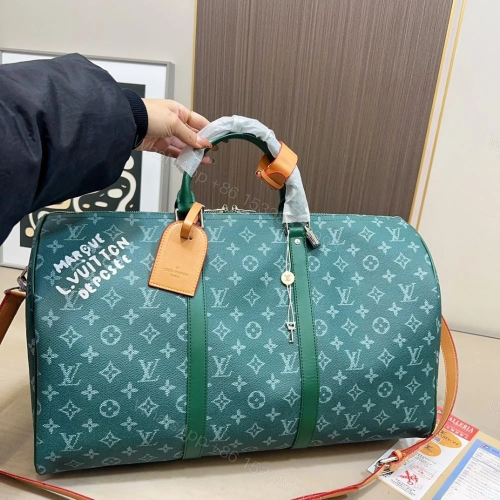 View 3 of Louis Vuitton Keepall Bandoulière Epicea Green 50Cm M26866