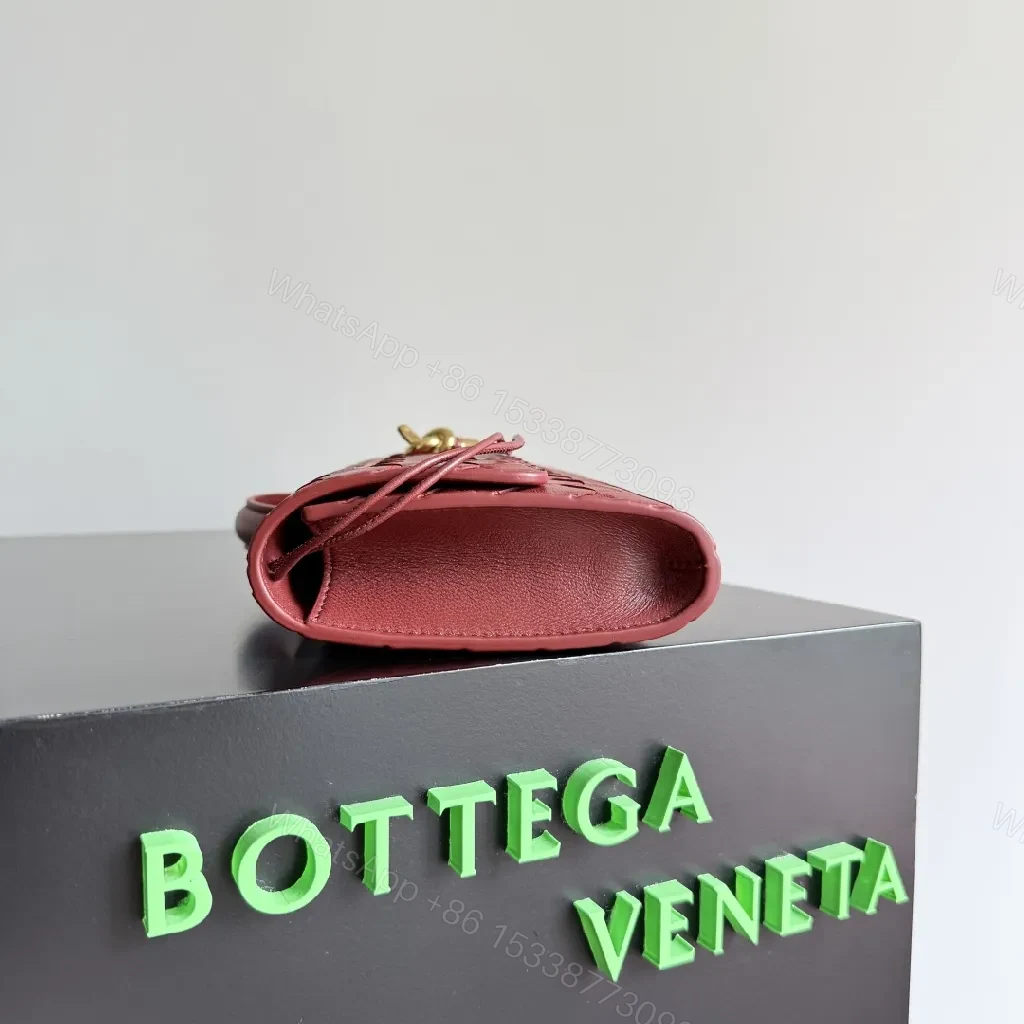 View 2 of Velvet Clutch: Woven Leather, Gold Twist Lock Evening Bag
