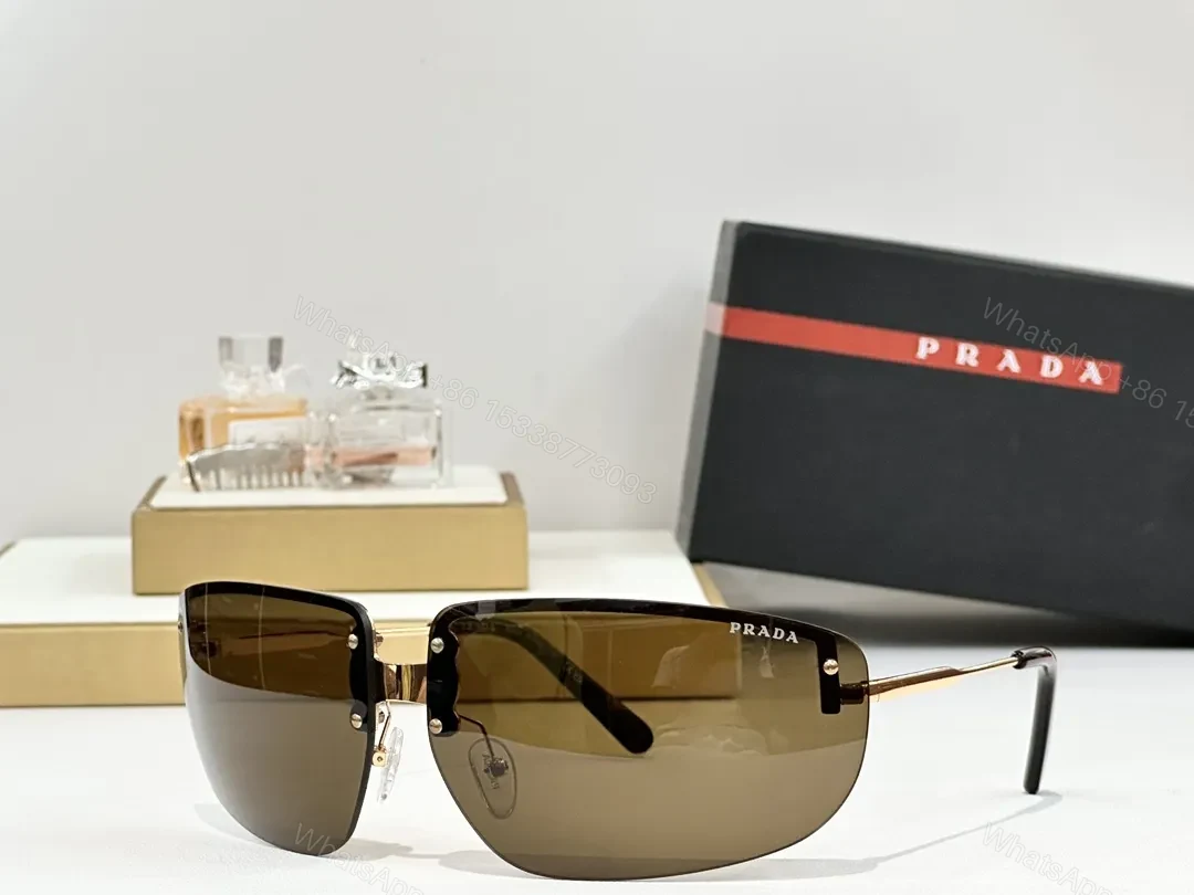View 9 of Bold Rimless Sunglasses with Gold Hardware