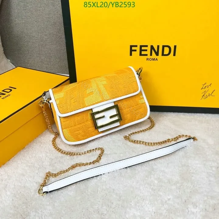 View 2 of Fendi Baguette Bag in Fish-Eye Motif Canvas YS24742 – Stylish Design