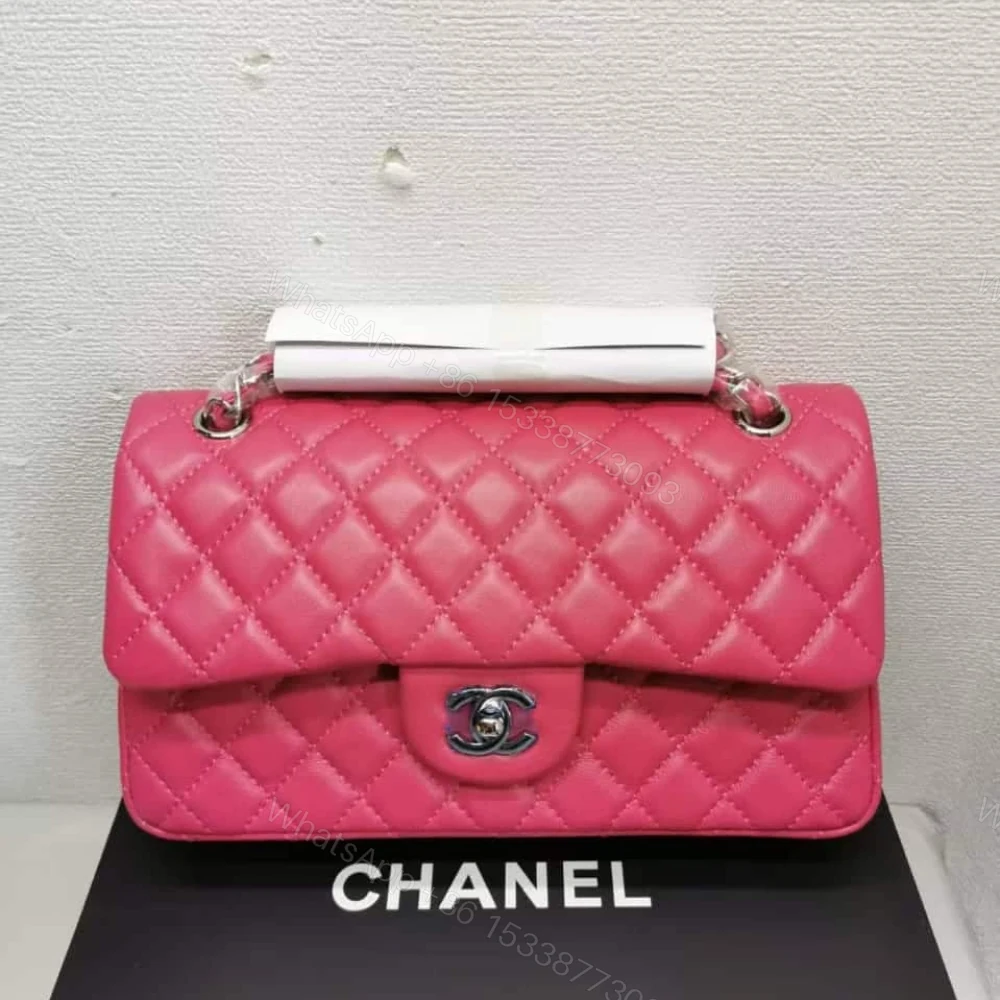 View 2 of Chanel Medium Classic Flap Silver Hardware Pink 25Cm