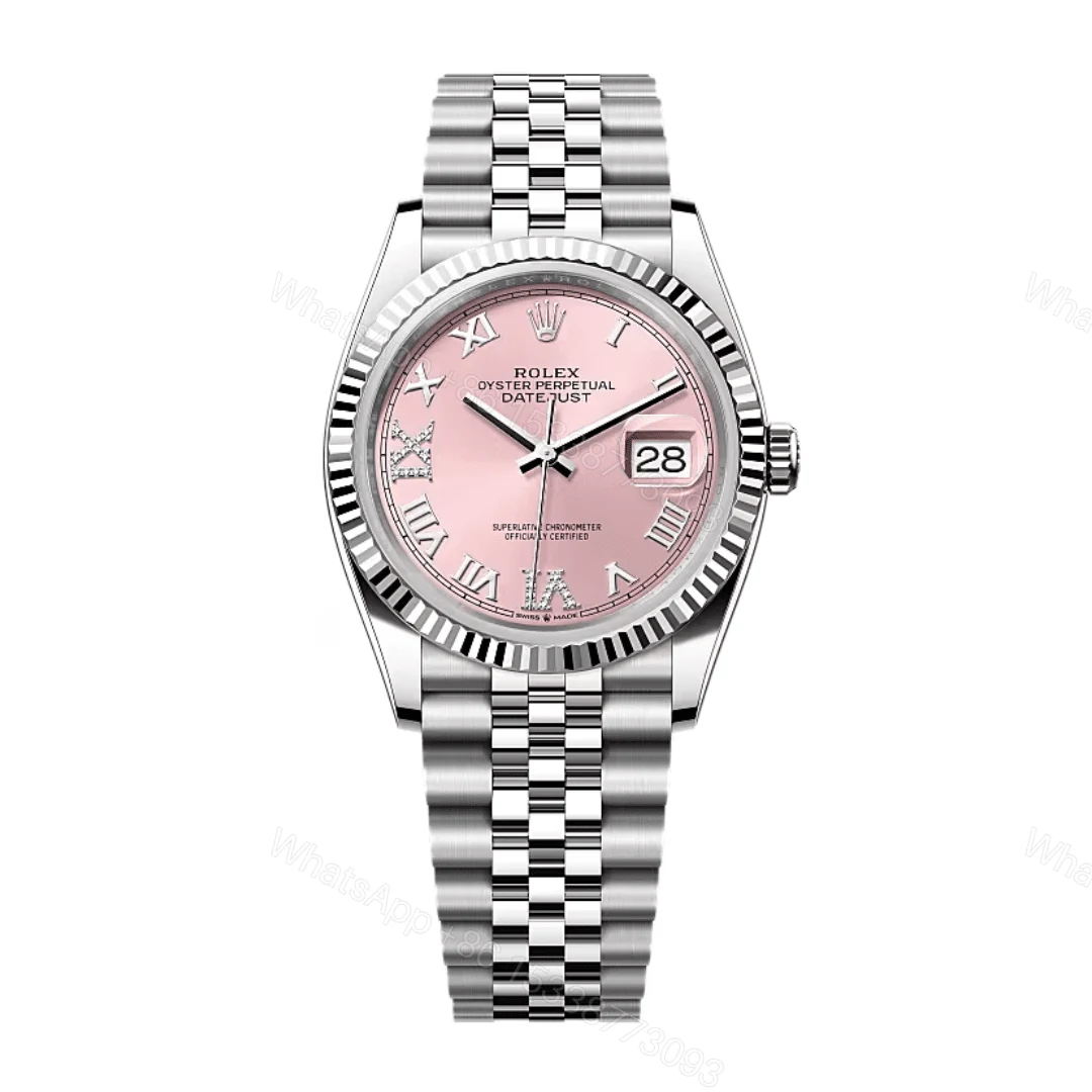 Rolex Datejust Pink Roman Dial Replica — view 1
