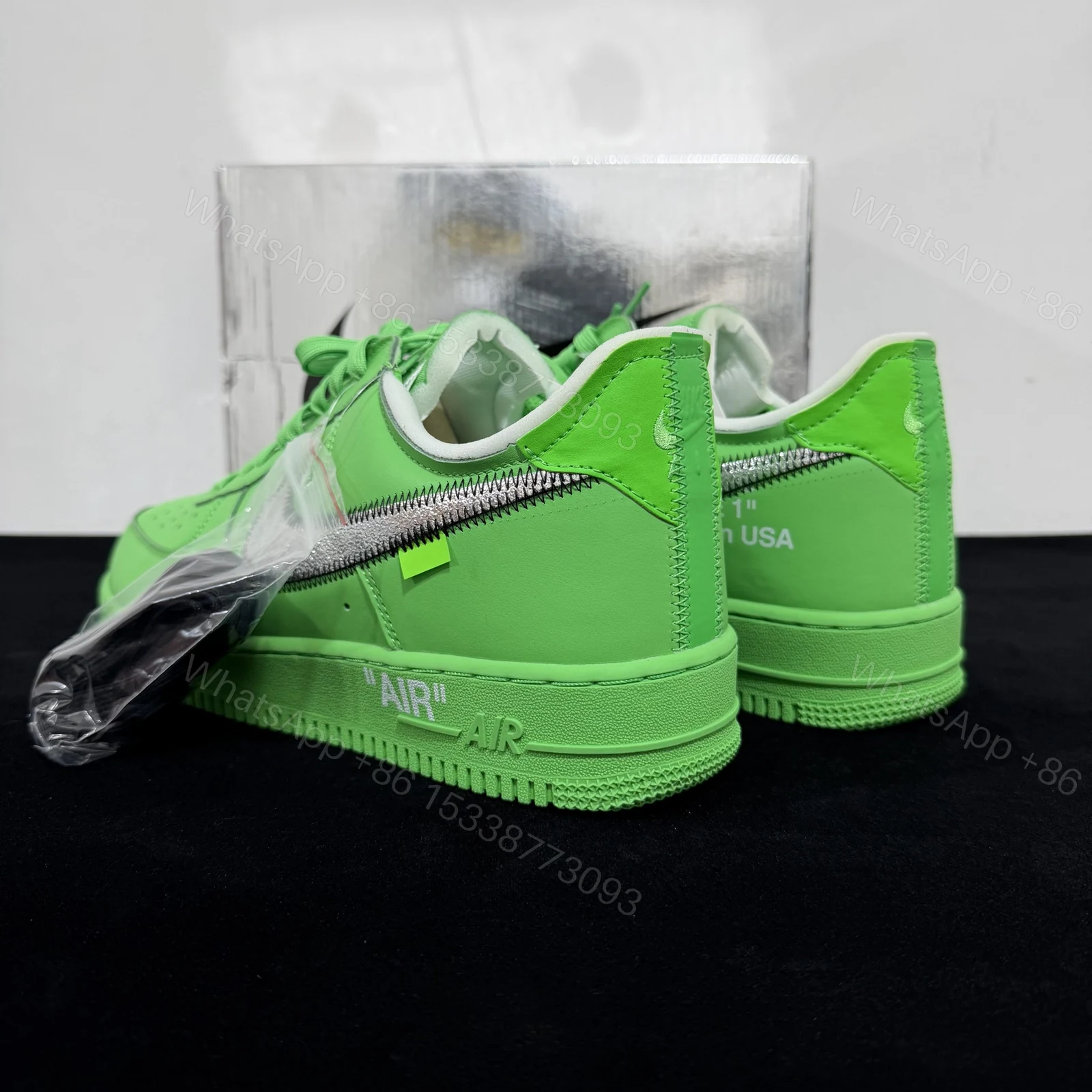 View 5 of Off-White x Nike Air Force 1 Low Green Replicas