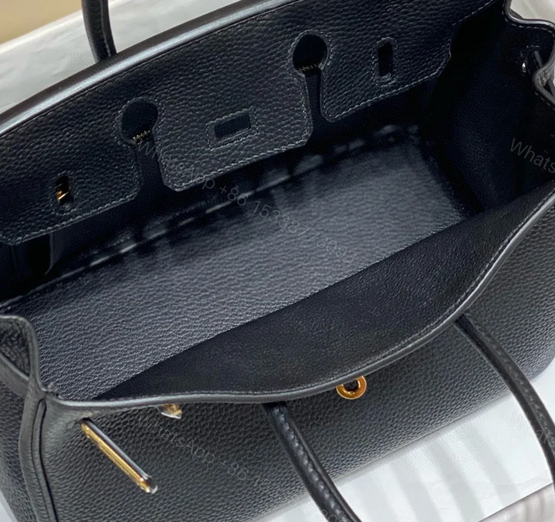 View 9 of HN 30CM IN BLACK TOGO LEATHER GOLD HARDWARE