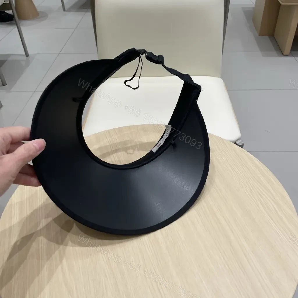 View 2 of Structured Black Embroidered Sun Visor - Luxe, Everyday Shield