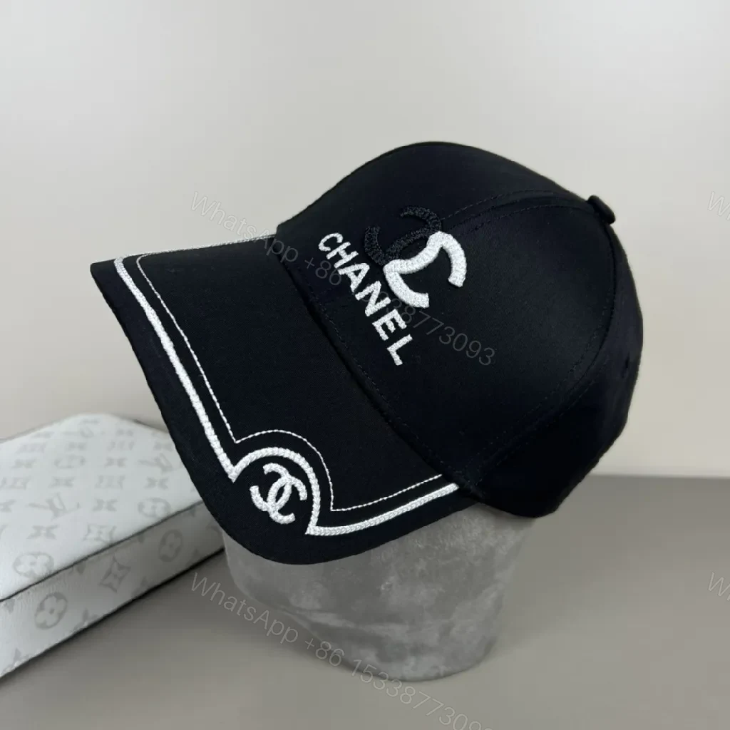 Structured Black Cap with Designer Embroidery, Everyday Luxury — view 1