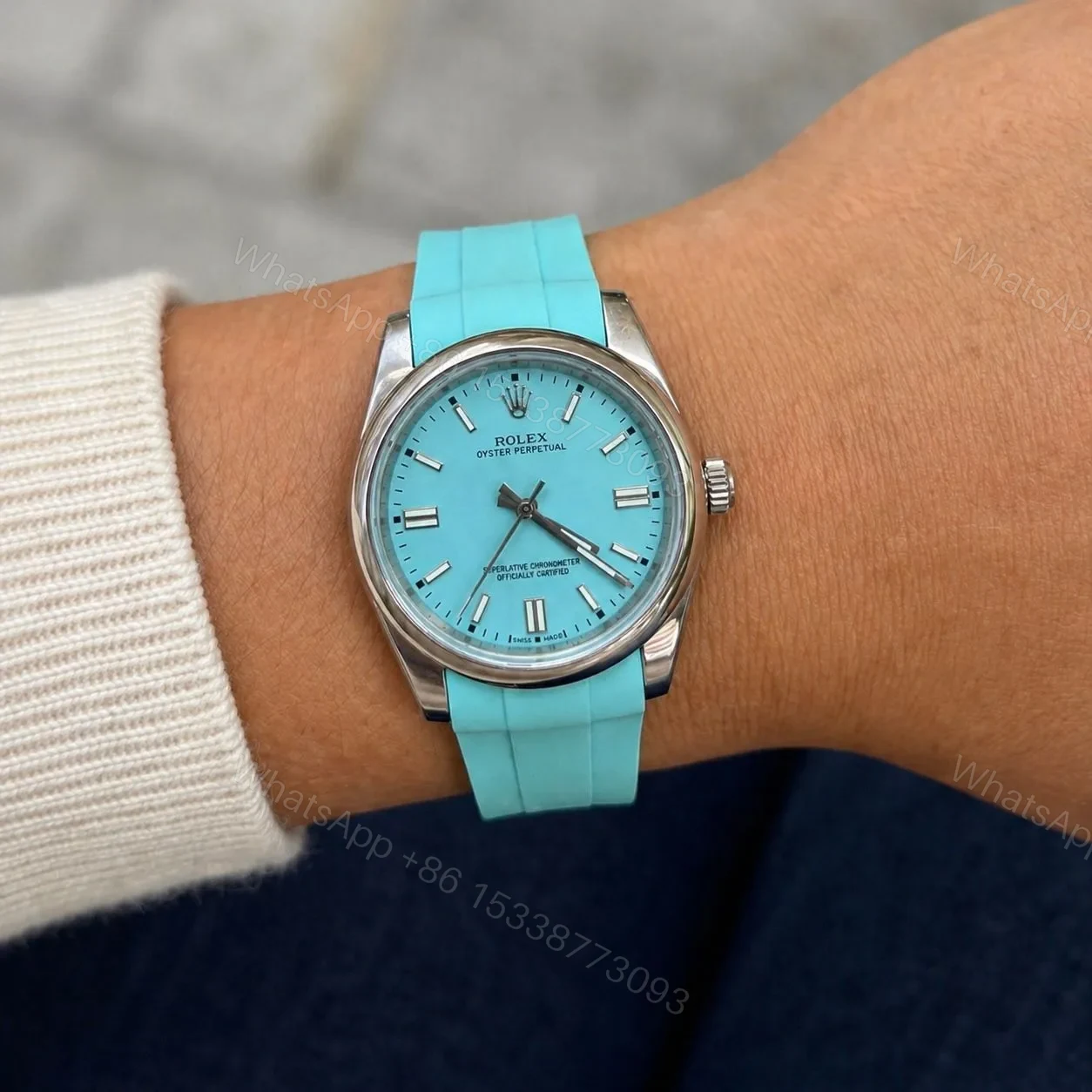 View 2 of Rolex Oyster Perpetual Tiffany Blue Edition
