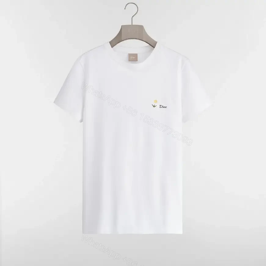 View 4 of Minimalist Luxe Tee: White Cotton, Delicate Embroidery, Everyday Chic