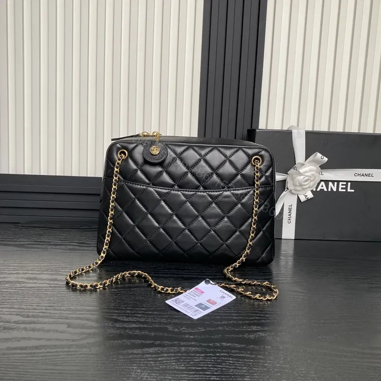 View 2 of Chic Quilted Leather Bag â€” Everyday Luxury, Gold Chain