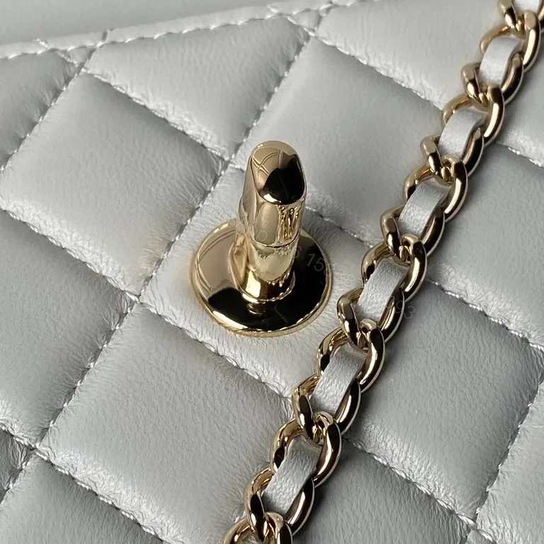 View 4 of Chanel-Inspired Quilted Mini Shoulder Bag with Gold Chain