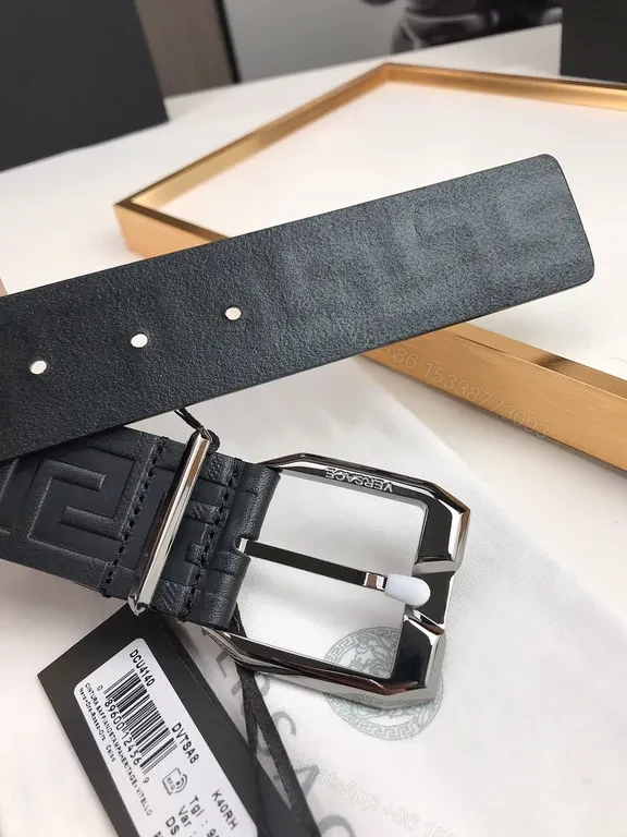 View 4 of Greek-Key Leather Belt â€” Luxurious, All-Season Style