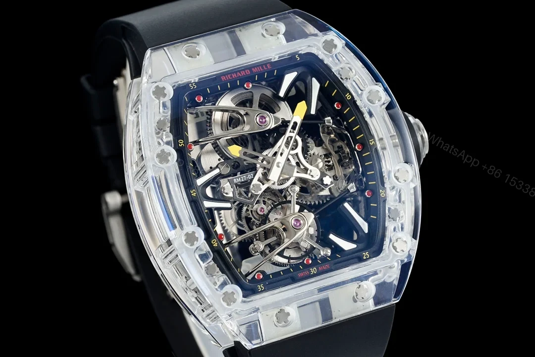 View 3 of Richard Mille RM56-02 Sapphire Crystal Tourbillon Watch Transparent Skeleton Cable Suspension Movement Premium Edition RM-RM56-02-SAP-TB-CBL