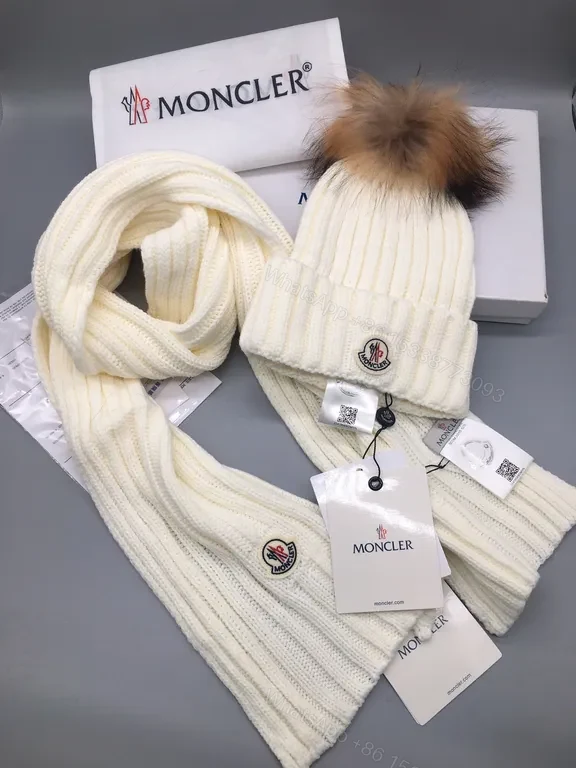 View 3 of Moncler Knit Scarf & Beanie Set: Warmth & Texture