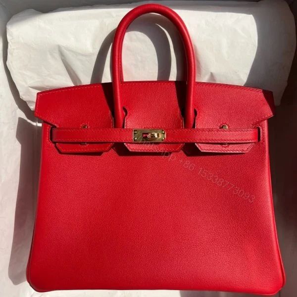 View 3 of HERMES BIRKIN SWIFT S3 BRIGHT RED GOLD HARDWARE 25CM