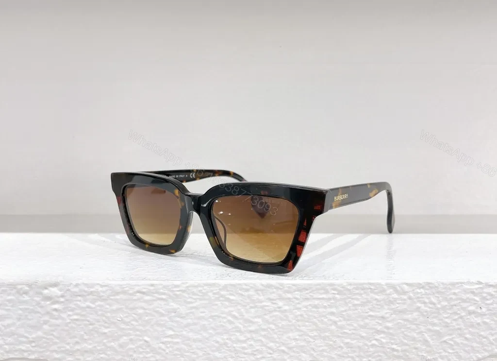 View 3 of Burberry-Inspired Square Sunglasses: Black Acetate, UV400