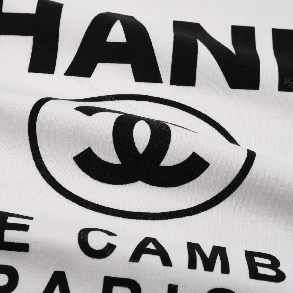 View 5 of Bold Cotton Tee + Logo Graphic + Casual Luxe + CHANEL-inspired Front Script + T-Shirt