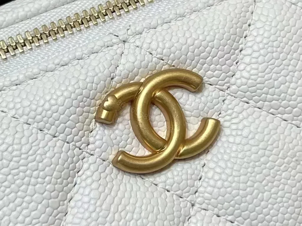 View 8 of Chic Quilted Mini Crossbody with Gold Chain - Ivory/Gold