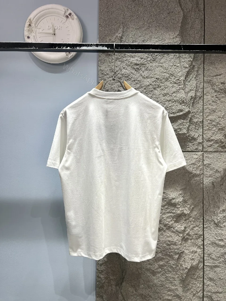 View 3 of White Cotton Tee: Prada-Inspired Emblem, Clean Luxe