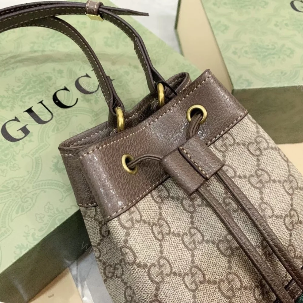 View 4 of Gucci Ophidia Small GG Bucket Bag Brown 17Cm 550621 96I3B 8745